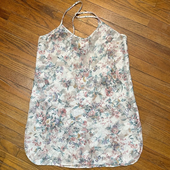Vintage 80s 90s Angelique Sheer Pastel Floral Sexy Babydoll Nightgown Size Med - Picture 2 of 10